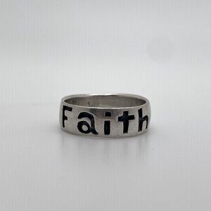 Sterling Silver 925 Faith Ring Size 5.75